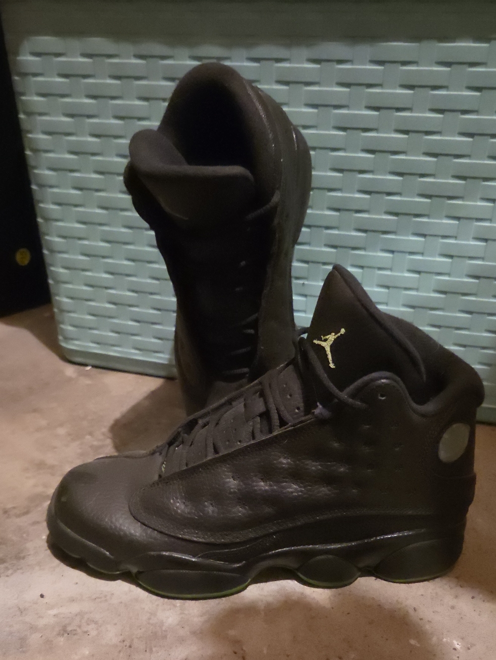 Jordan Big Kid's Black Sneakers with Gold Jumpman